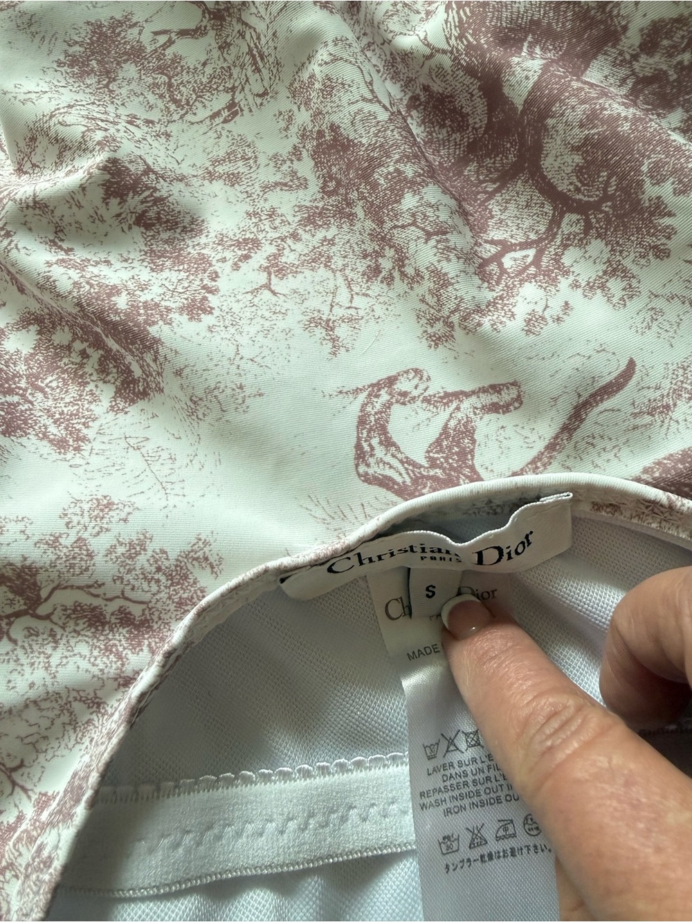 Dior One-Piece Bodysuit in Pink and White Toile - Picture 7 of 7